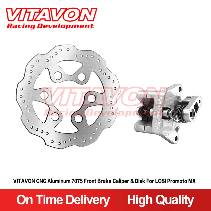 Product Name :VITAVON CNC Aluminum 7075 Front Brake Caliper & Front Brake Disk For LOSI Promoto MX   Brand: VITAVON Color:Silver