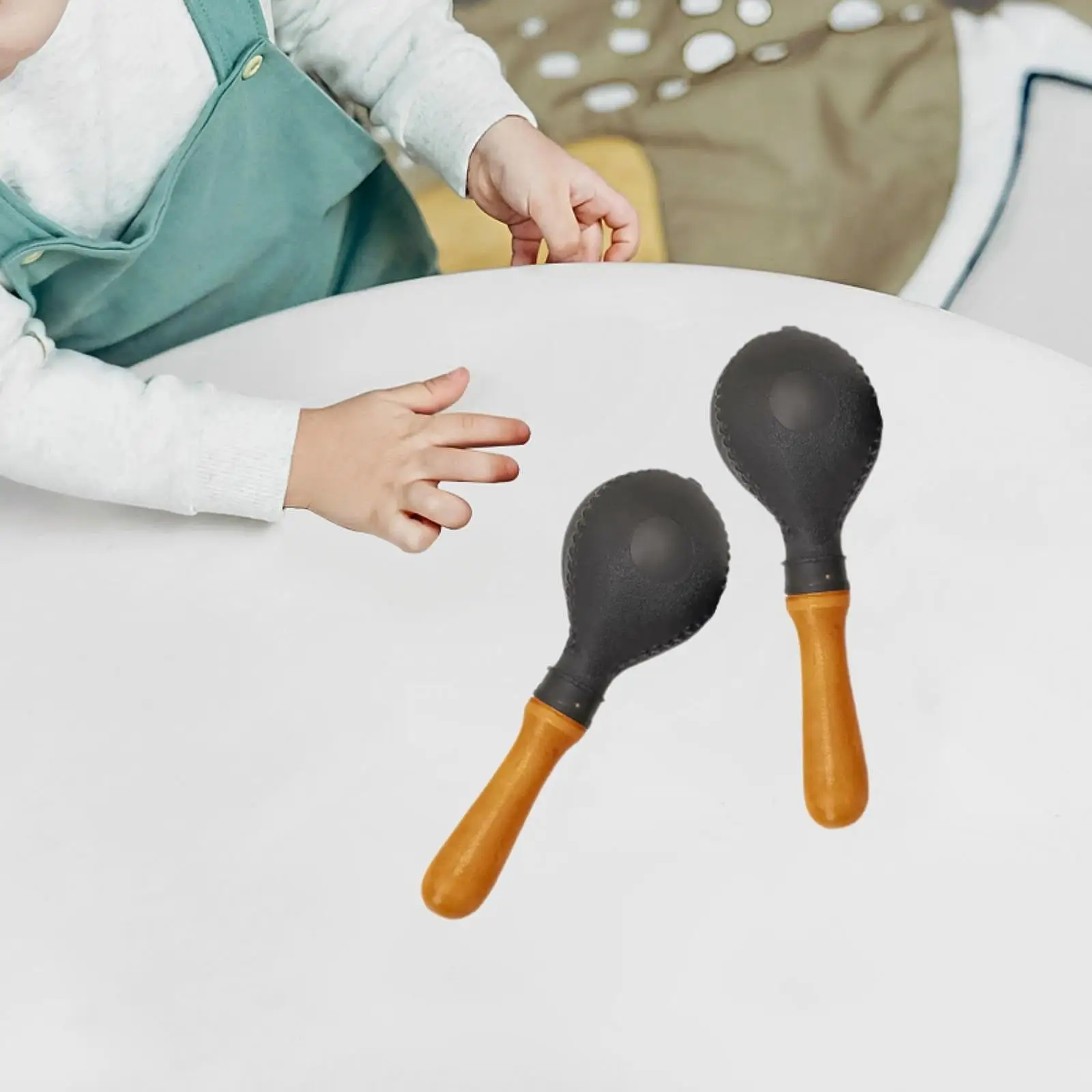 2 Pieces Wooden Maracas Hand Percussion Professional Wood DIY Shakers Rattles for Festivals Birthday Party