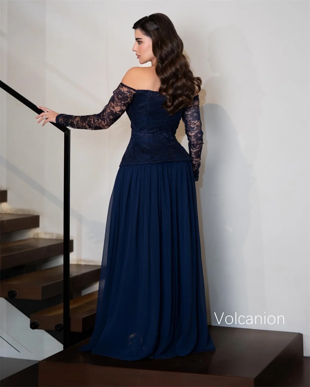 Sukienki szyfonowe unisex z plisami i koronką, o kroju litery A, z odkrytymi ramionami, długie, szyte na miarę, na specjalne okazje, w stylu gwiazd, klasyczne, w chińskim stylu.