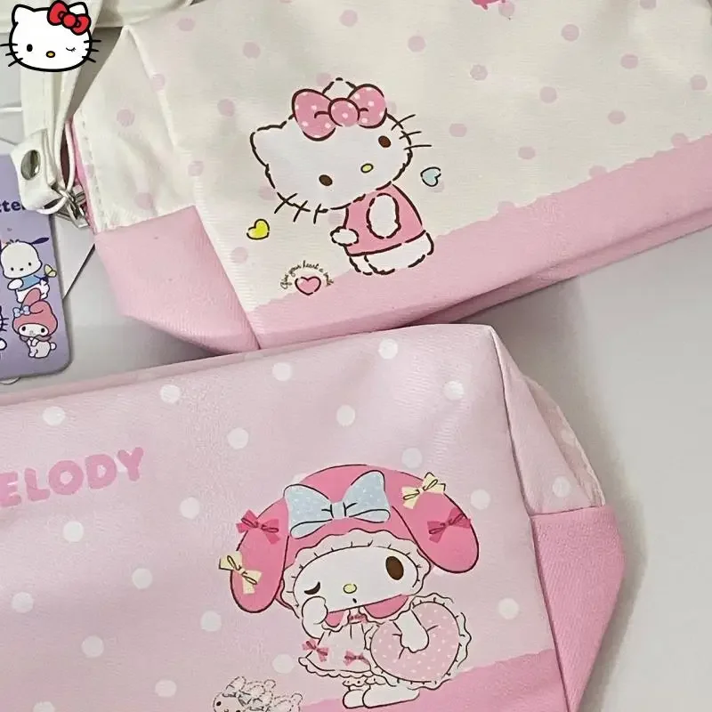 أنيمي لطيف الكرتون سانريو بلدي ميلودي مرحبا كيتي حقيبة مستحضرات تجميل المحمولة تخزين موضة حقيبة أدوات مكتبية سعة كبيرة هدية لطيف جديد #3