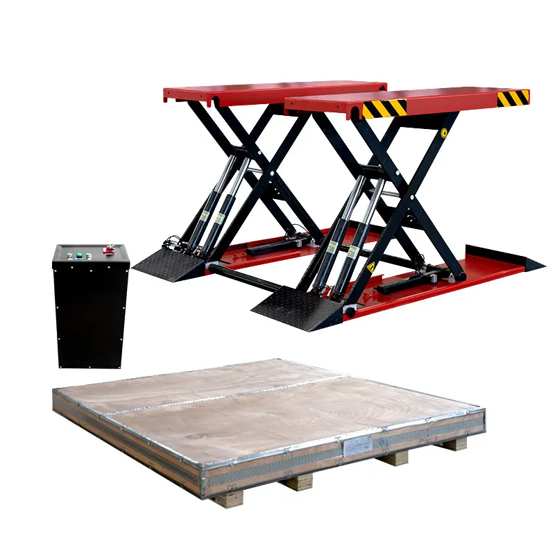Car lift four-cylinder 1.21.41.6 meters installation-free ultra-thin mobile maintenance scissor auto repair lift