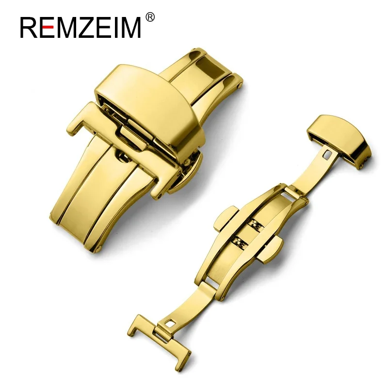 16mm 18mm 20mm 22mm Butterfly Deployment Buckle Automatic Double Click Stainless Steel Strap Button For Watch Band Gift Tool