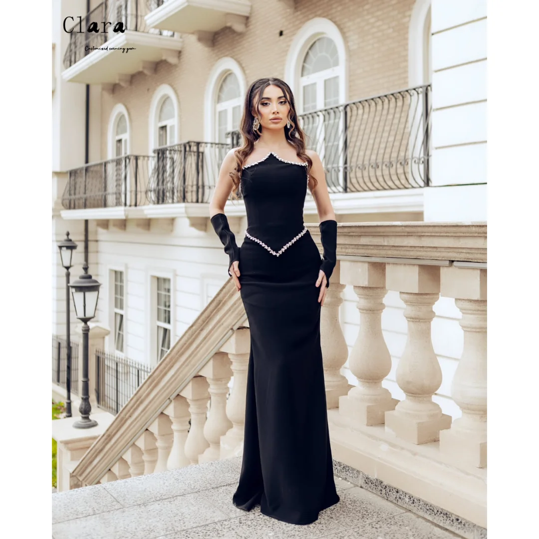 

Clara Custom Black Fishtail Sweetheart Rhinestone New Evening Dresses 2026 Luxury Elegant Dresses Woman for Evening Party Dress