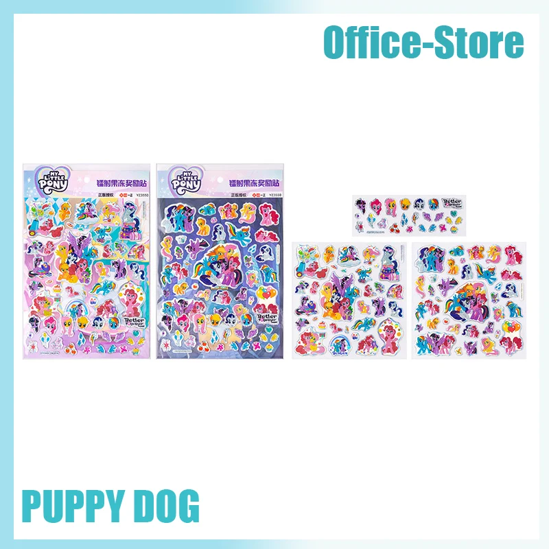 Miniso My Little Pony Cartoon Stationery Stickers Packs Anime Cartoon Notebook Diy Sticker Material For Students Learning Prizes