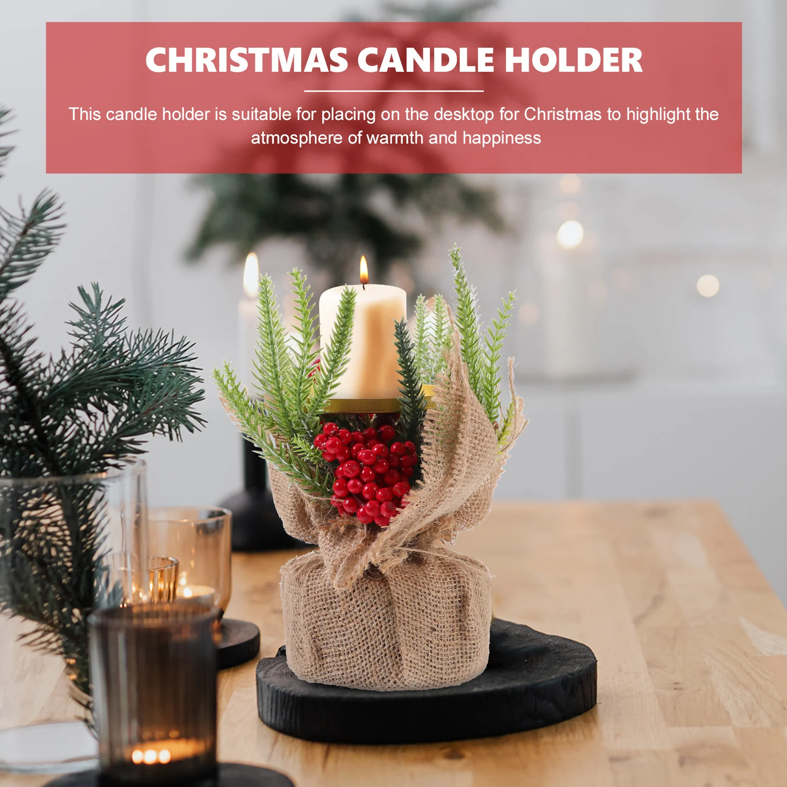 

Christmas Holder Plastic Iron Cloth Material Stable Base Desktop Decor for Holiday Warmth and Happiness Lovely