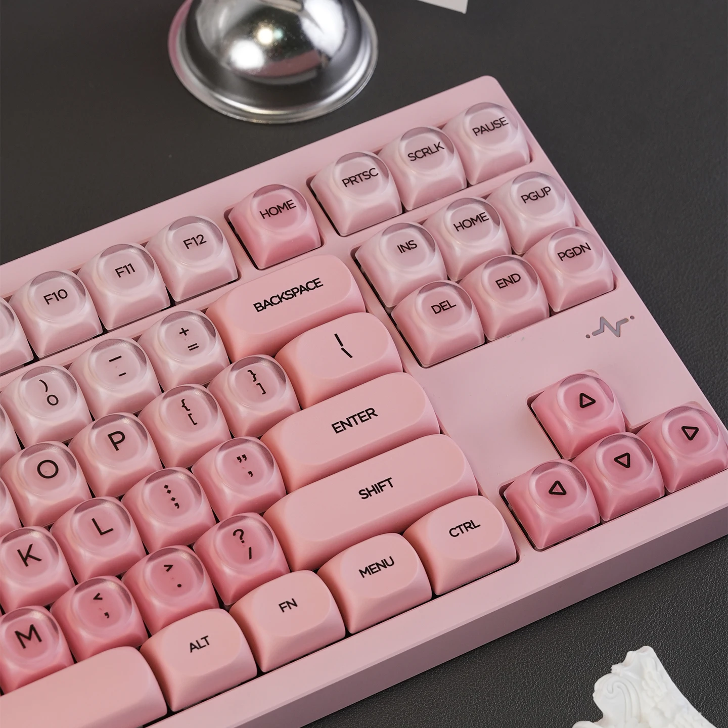 132 مفتاحًا أغطية مفاتيح على شكل فراولة وردية ملف تعريف HOA PBT + PC مجموعات أغطية مفاتيح لطيفة وردية مستديرة لأغطية مفاتيح لوحة المفاتيح الميكانيكية MX