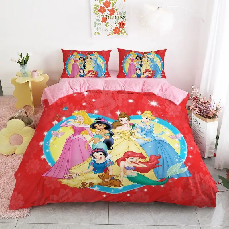 3D Print Princess Ariel Tangled Bedding Set Comforter Sets Anime Quilt Cover king Queen Size Girls Adult Bedding Sets