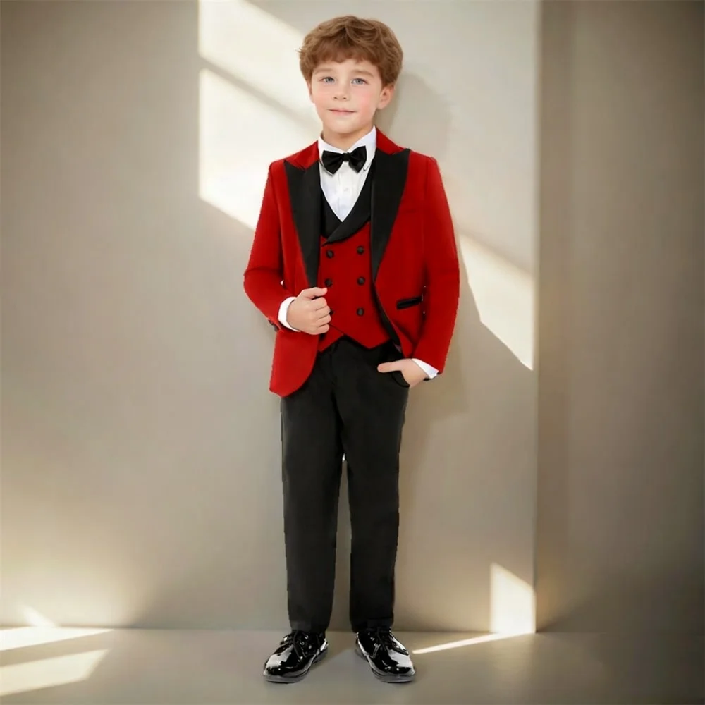 

Последний новогодний костюм школьной формы для выступлений, 4 шт., 2026, свадебное платье с цветочным узором для мальчиков, формальный детский смокинг для выпускного вечера