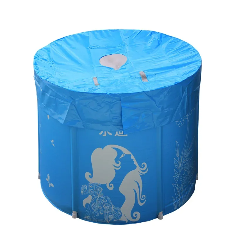 Foldable Plastic Bathtub, Large Thermal Insulation Bath Bucket, NonInflatable Adult Tub, Household Bath Solution.