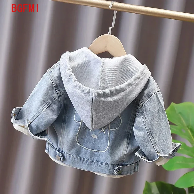 Children\'s Denim Jacket Spring and Autumn Clothes 2024 Fashion Spring Casual Coat For Boy Girl Hooded Jacket Baby Jacket