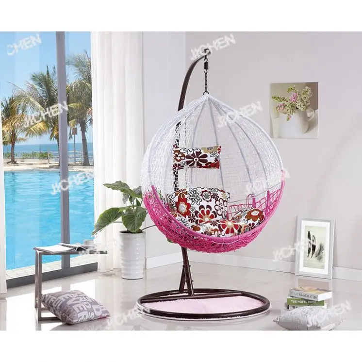 

Double Egg Rattan Chair with Metal Frame Single Outdoor Hammock.