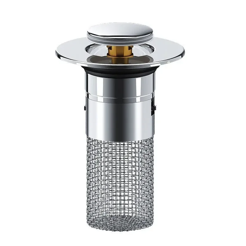 Filtro de drenaje de fregadero de acero inoxidable, tapón antiobstrucción para el cabello y sello de olores para drenaje emergente de baño/cocina, drenaje de bañera