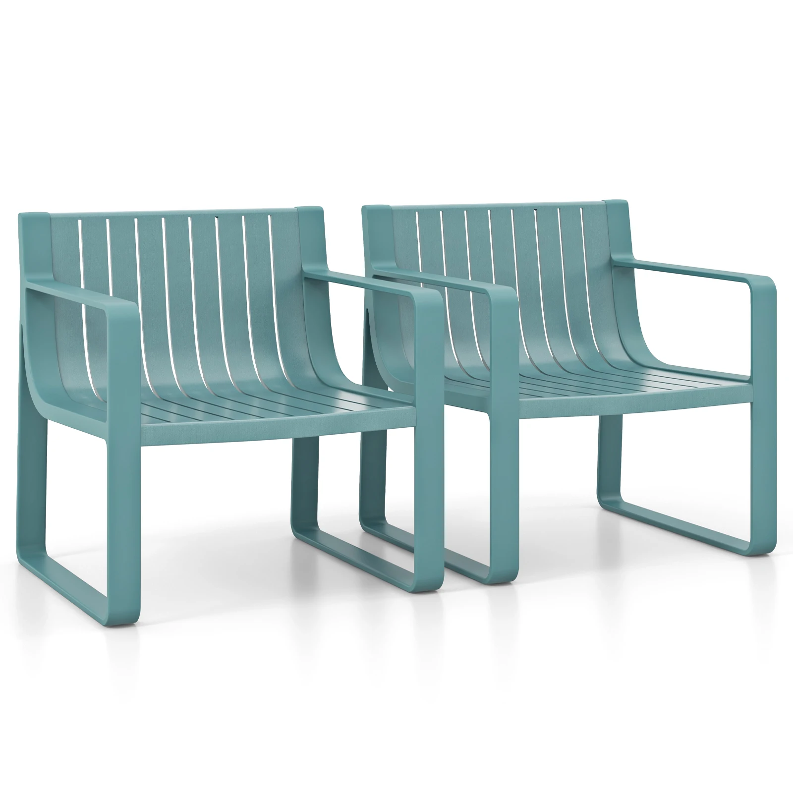 

Patio Chairs Set of 2 Weather-resistant Plastic Outdoor Armchairs