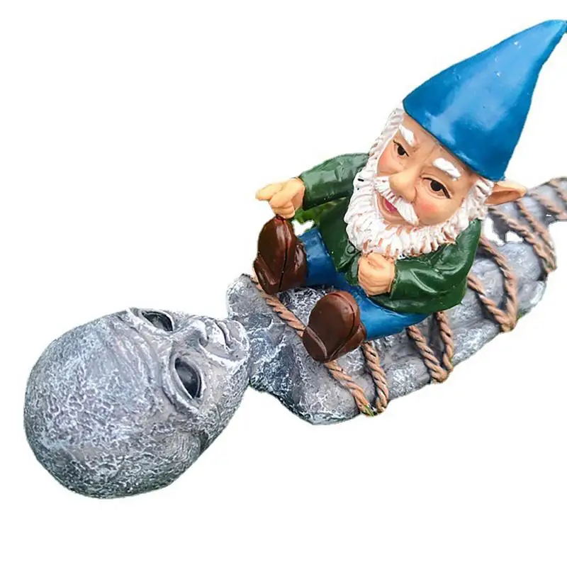 Garden Gnome Grab Alien Statue Outdoor Garden Gnome Statue Resin Alien Dwarf Set Weatherproof And Durable statues lawn supplies