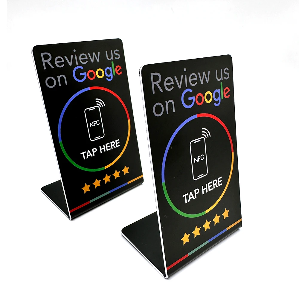 Google Reviews NFC Stand NFC Mobile Phone Tap URL Writing Social Business Review Cards