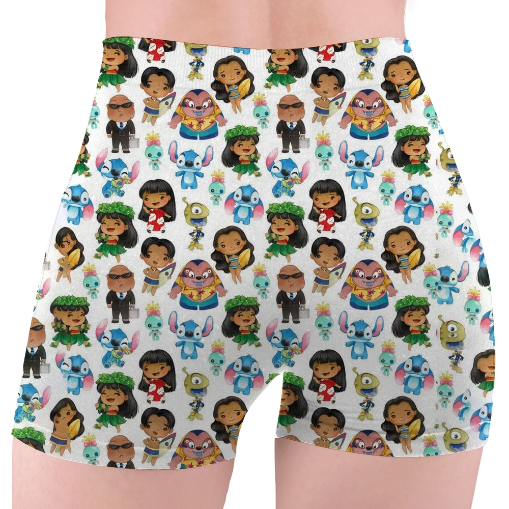 Stitch Angel High Waist and Hip Yoga Short Ladies Lift Fitness Workout Gym Pants