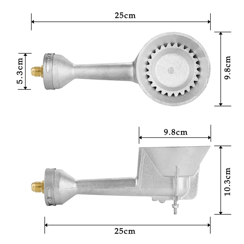 High Pressure Propane Burner Head, Cast-Iron Round Burner Head, Orifice Brass Fitting