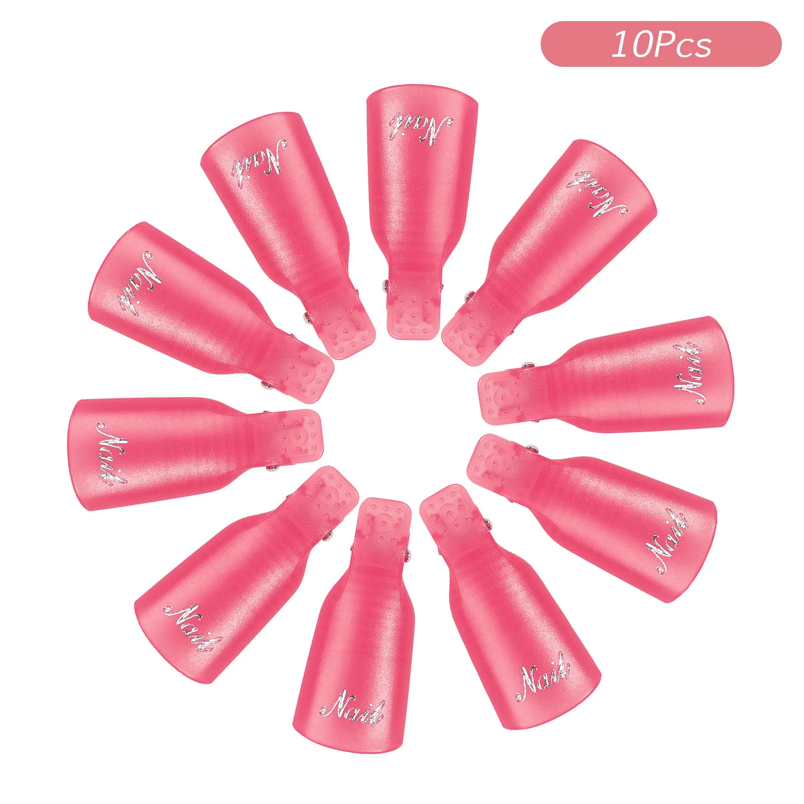 10 pçs/saco clipe de remoção acrílico do prego para remover uv led gel polonês roxo rosa ferramentas manicure suprimentos para profissionais ﻿