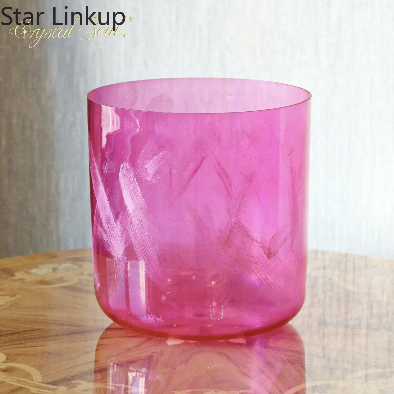 Star Linkup Exclusive Romantic Aegean Sea Pink Pearl Alchemy Crystal Singing Bowl Sound Healing Instrument for Yoga Sound Bath Meditation Stress Relief Chakra Balancing Energy Cleansing