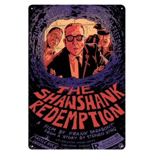 The Shawshank Redemption Movie Metal Poster Tin Sign - 20x30cm Plate