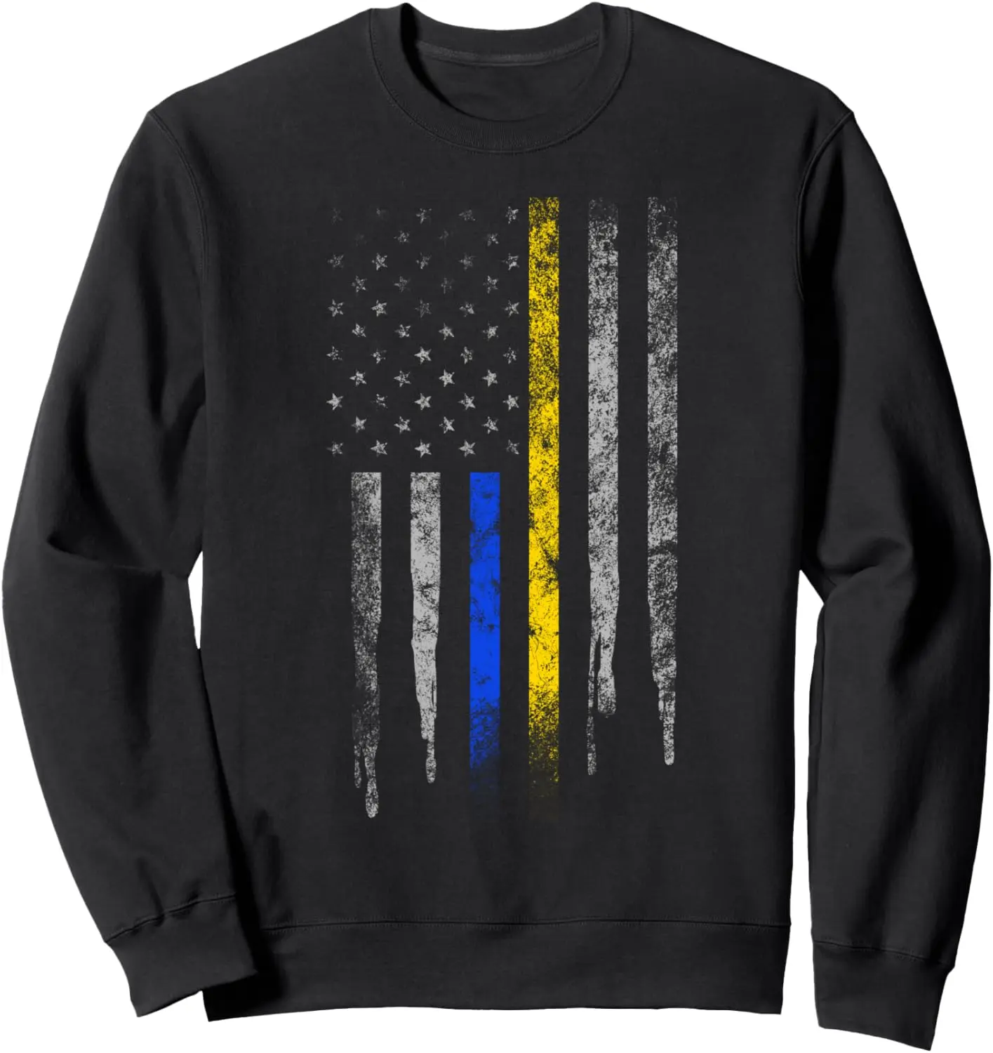 Gold Blue Line 911 Police Dispatcher First Responder Sweatshirt