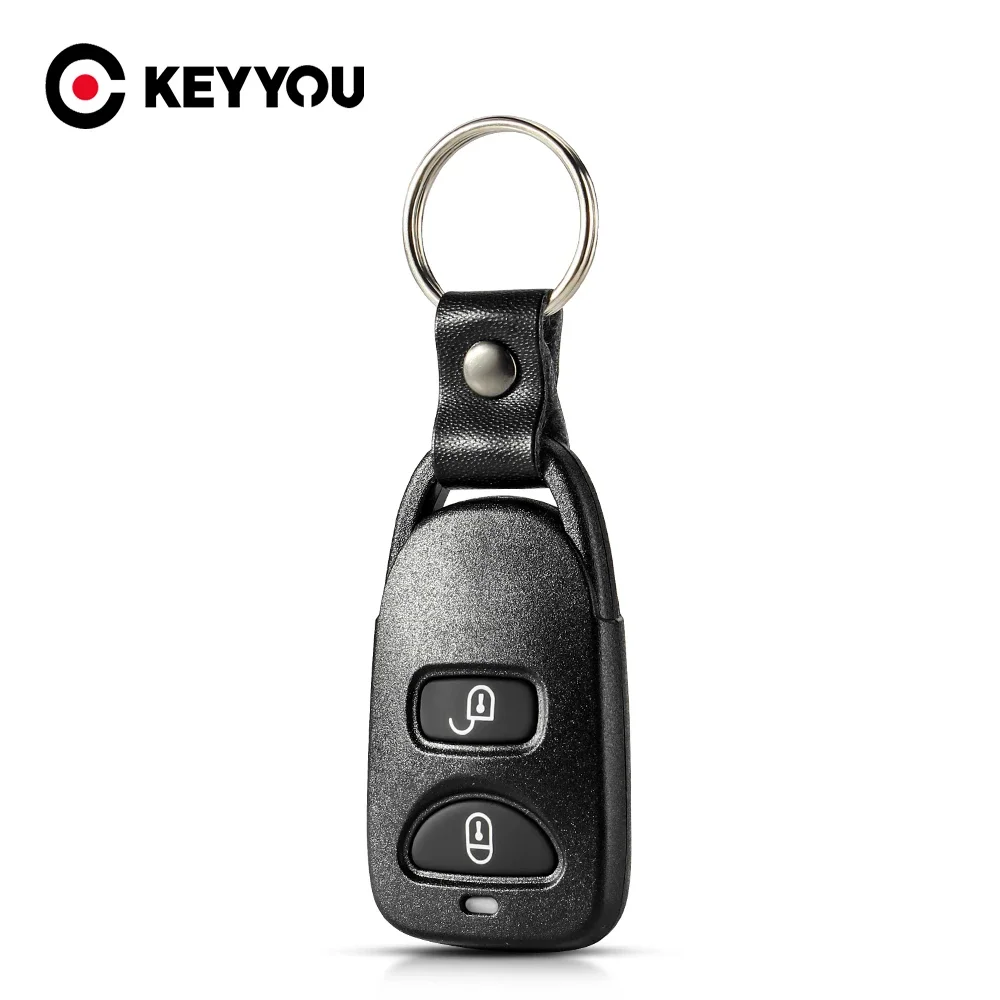 KEYYOU 2+1 Buttons Remote Car Key Shell Case For Hyundai Elantra Sonata Santa For Kia Carens Replacement Fob With Battery Holder