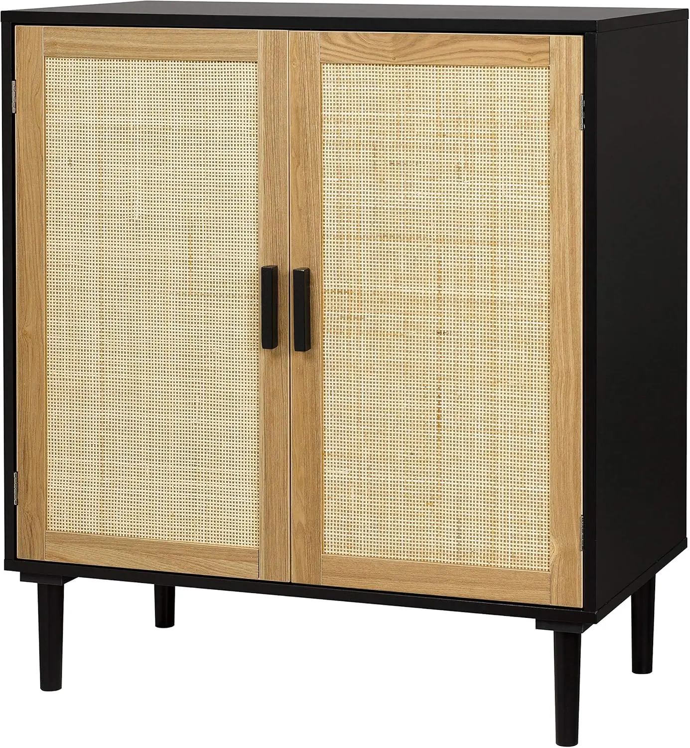 Finnhomy Sideboard Buffet Cabinet, Kitchen Storage Cabinet With Rattan Decorated Doors, Accent Liquor Cabinet For Bar, Dining