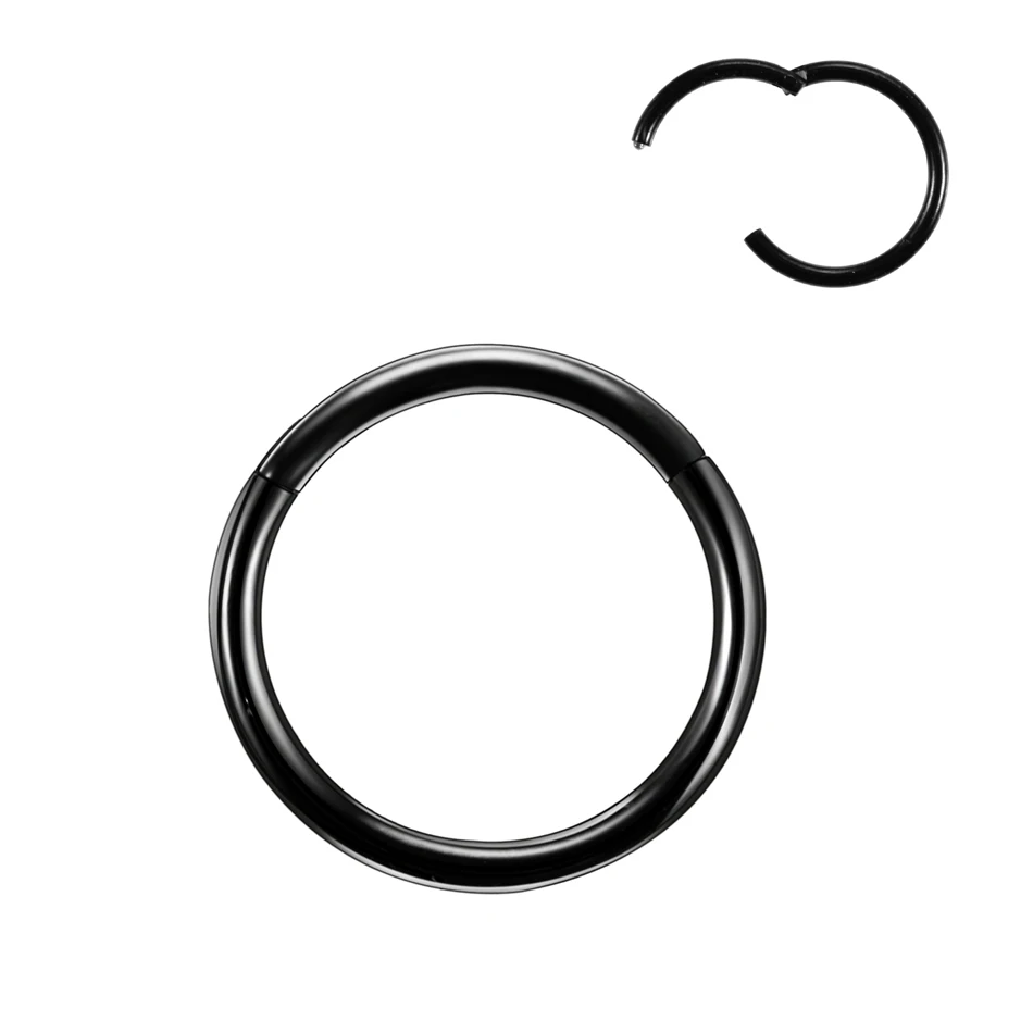 1/5PCS Titanium Segment Nose Rings Gold Color Body Clips Hoop For Women Men Conch Helix Cartilage Rook Earring Piercings Jewelry