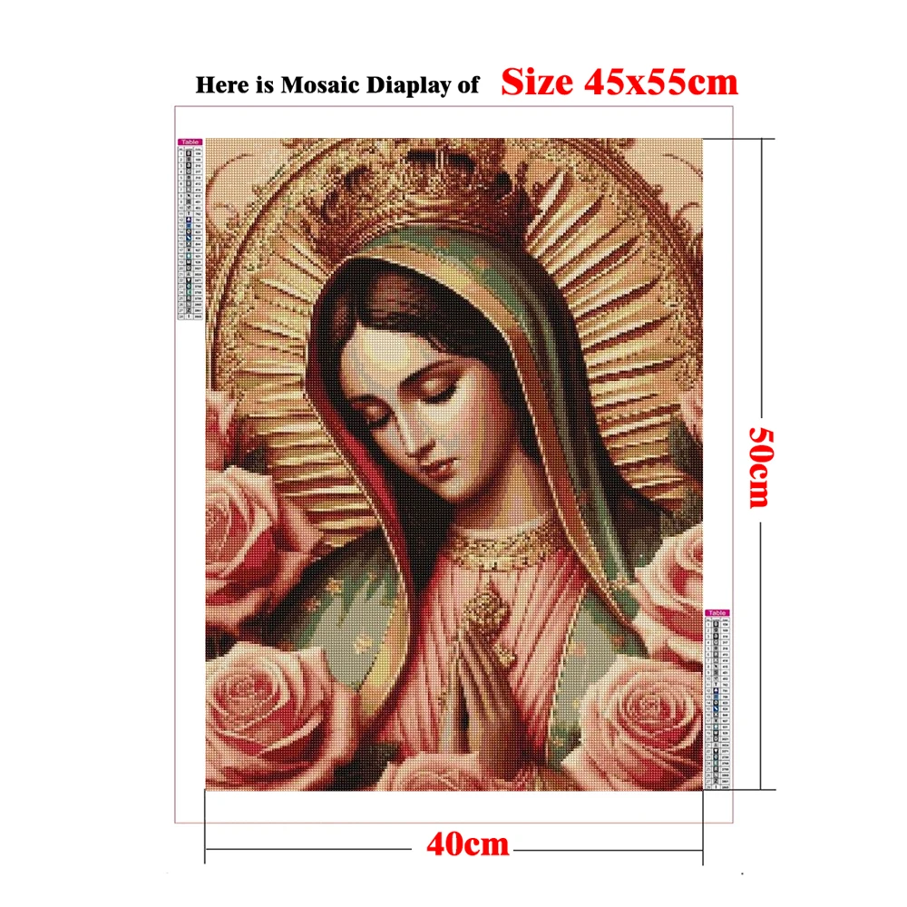 Diamond Painting Kits Our Lady of Guadalupe Lisa,Full Rhinestone Drill, Mosaic Embroidery Picture , DIY, Saint Virgin Mary