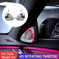Rotating Tweeter LED Ambient Audio for Tesla Model Y 3 Highland 2021-2025 Top Ambient Sound Quality Luminous Speaker Speaker