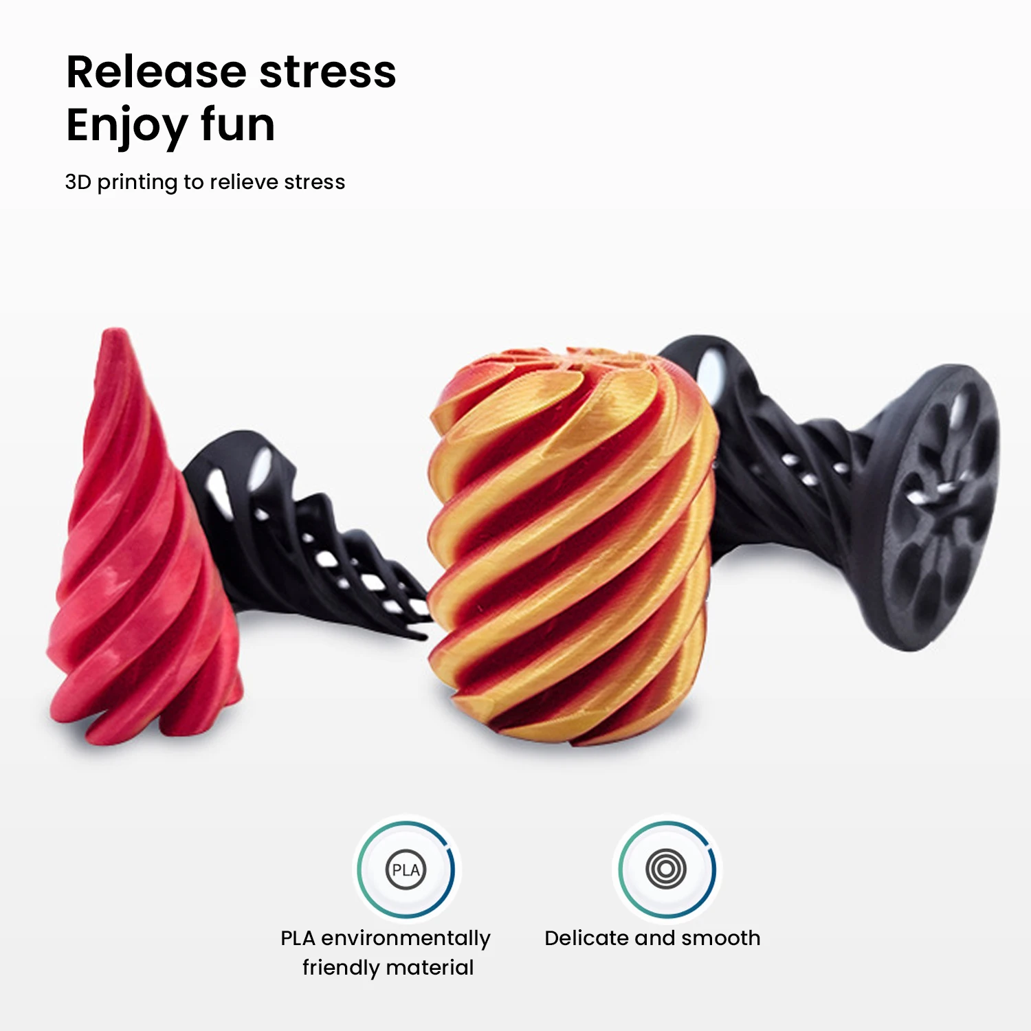 Impossible Pyramid Passthrough Sculpture OCD Addictive Toys  Stress Relief Toys 3D Printed Spiral Cone Gift for Kids & Adult