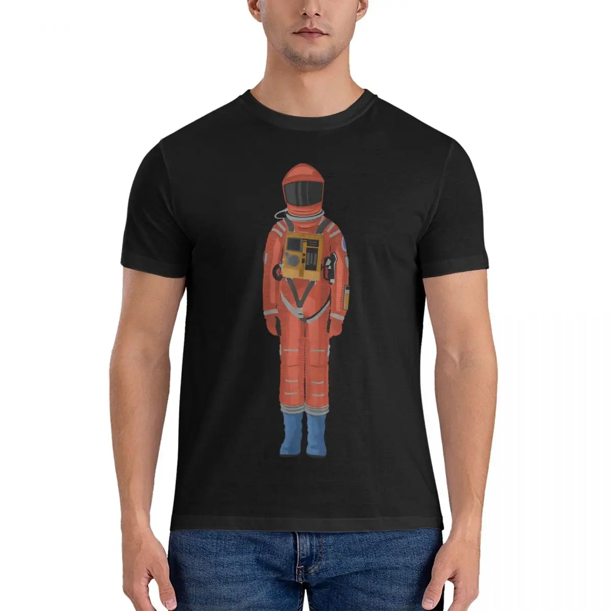 Astronaut Dave T Shirts Men Pure Cotton Casual T-Shirt Crewneck 2001 A Space Odyssey Tees Short Sleeve Clothes 4XL 5XL 6XL