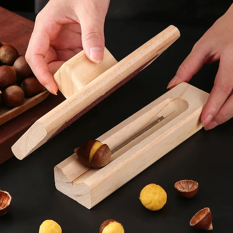 

Manual Chestnut Wooden Opener Raw Chestnut Sheller Lotus Seed Cone Chestnut Opener Phoenix Eye Fruit Sheller Professional Tool