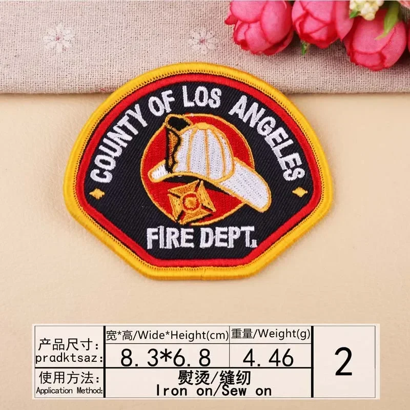 新しいyork fire部門の肩のエンブレム、火災事業体パッチ、航空バッジの鉄、los angeles Fire dept、刺embroideryキャップの記章