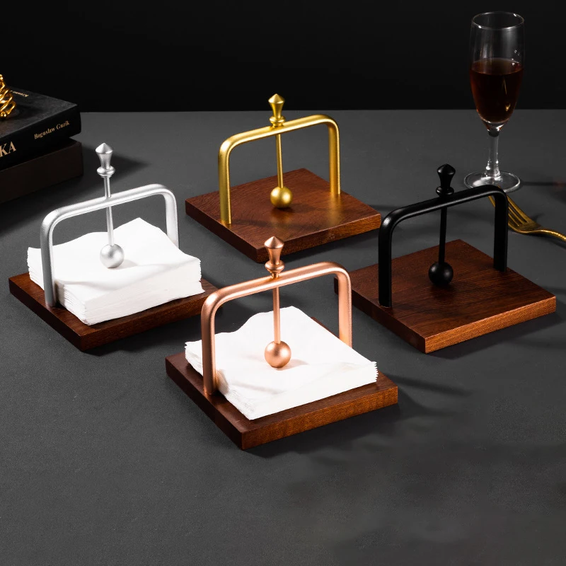 Cafe Napkin Holder Western Restaurant Paper Towel Holder Solid Wood Hotel Paper Towel Box Homestay Tabletop Paper Towel Holde