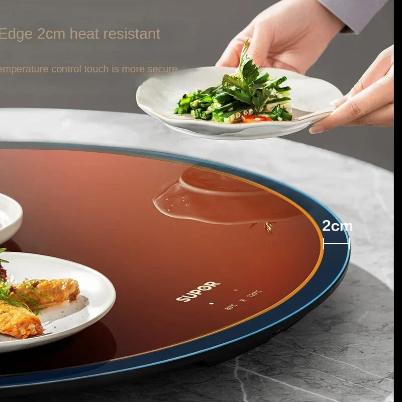 Supor 전기 식품 워머, 회전식 식품 절연 보드, 다기능 급속 가열, 보온 식품 플레이트, 60cm, 220V, 500W