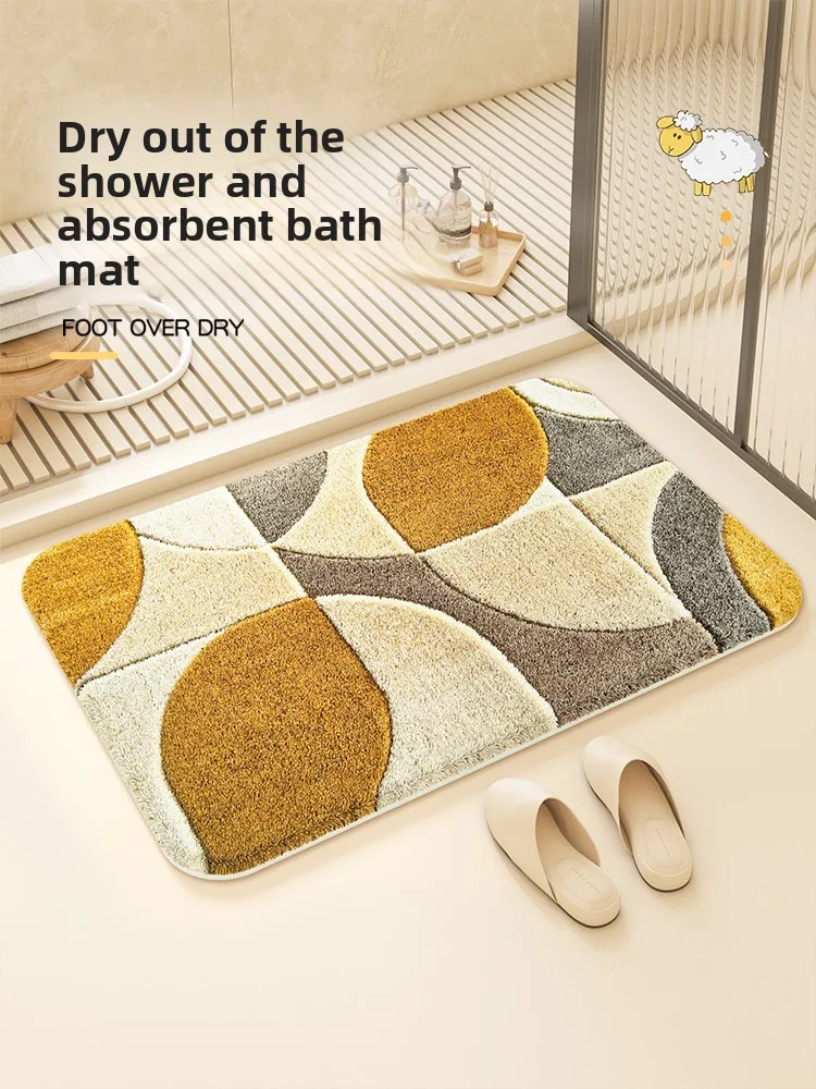 

Влагопоглощающий коврик для ванной комнаты с мультяшным рисунком, противоскользящий, для туалета, для дома, быстросохнущий, предотвращающий падения, квадратный, для входной двери