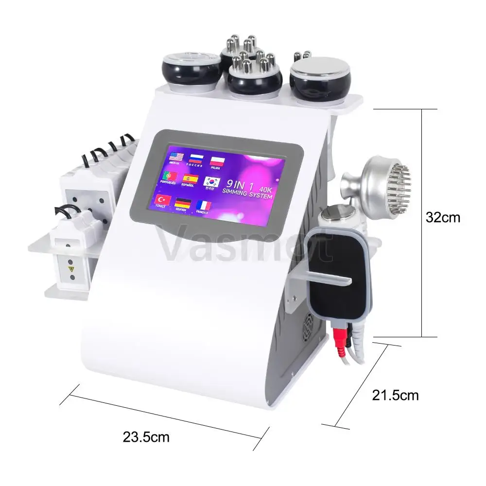 6/9IN1 Ultrasonic Cavitation Machine Vacuum Lifting Facial Anti-wrinkle Anti-cellulite Body Slimming Machine 40K Beauty Device