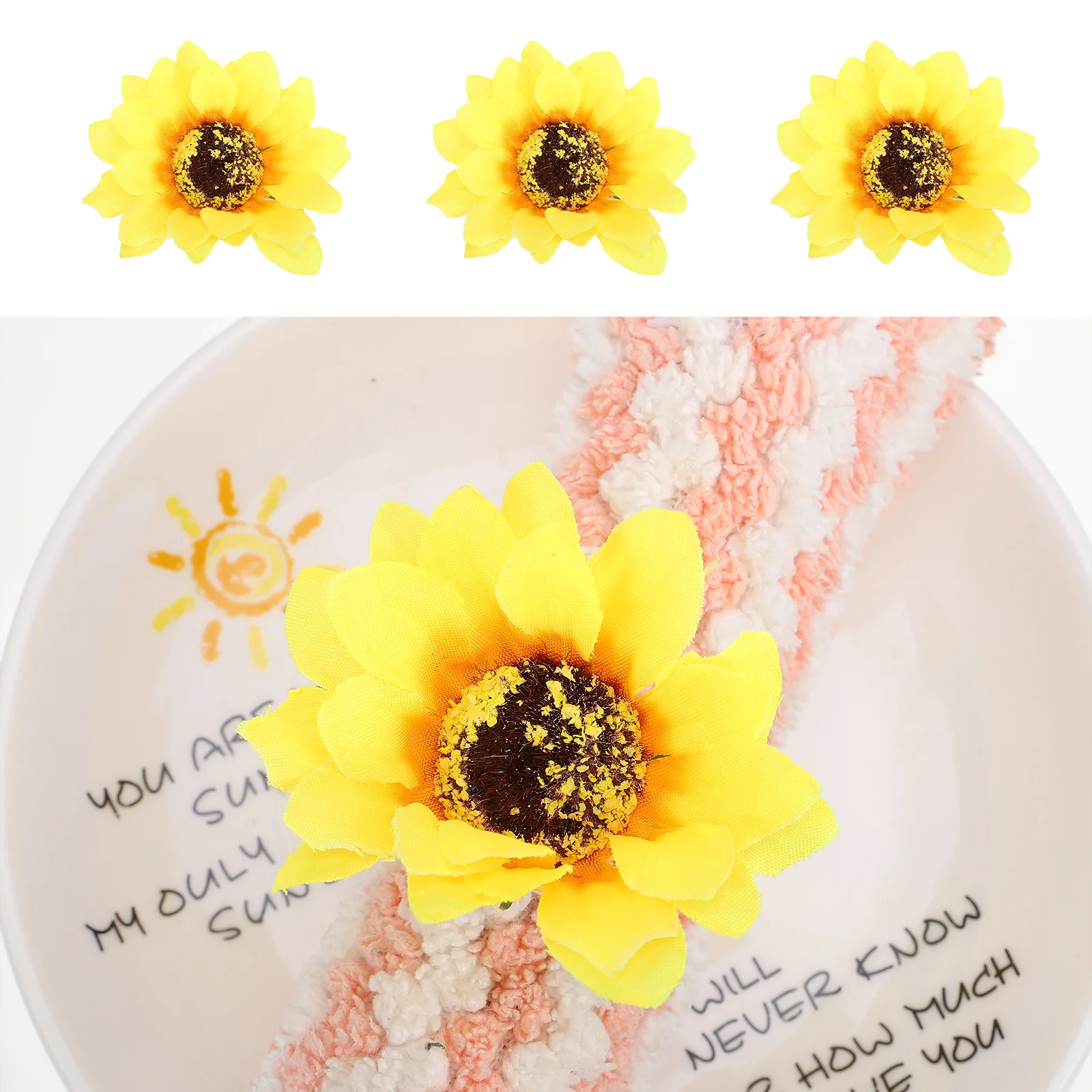 

2Pcs Sunflower Napkin Buckle Fabric Napkin Ring for Wedding Party Floral Table Decoration Floral Serviette Buckles Holder