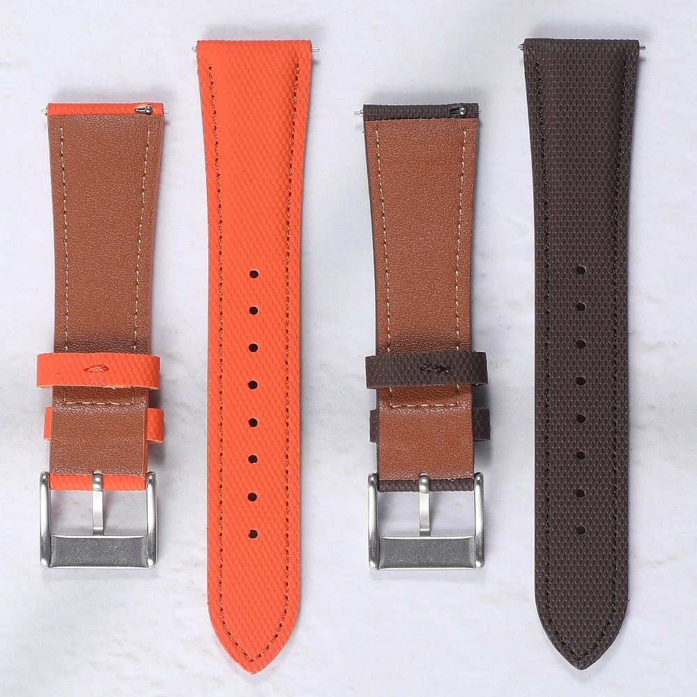 Premium 20mm 22mm Segeltuch-Uhrenarmband Canvas-Muster Stoff Schnellverschluss Leder-Uhrenarmband Zubehör für Herren