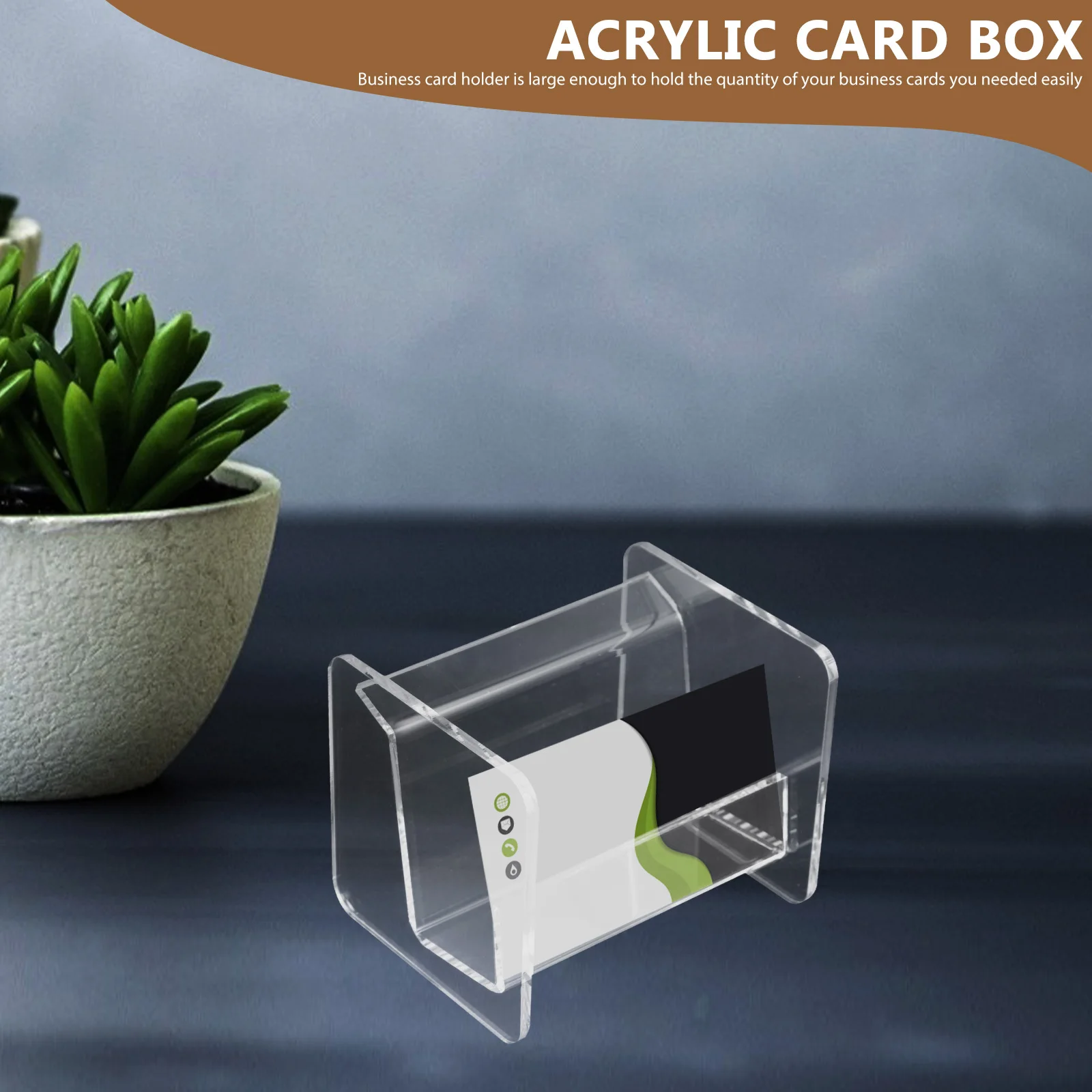 Tarjetero de visita acrílico transparente, soporte para Tarjeta De Nombre, organizador de escritorio, estante de exhibición para uso en exposición en el hogar y la Oficina
