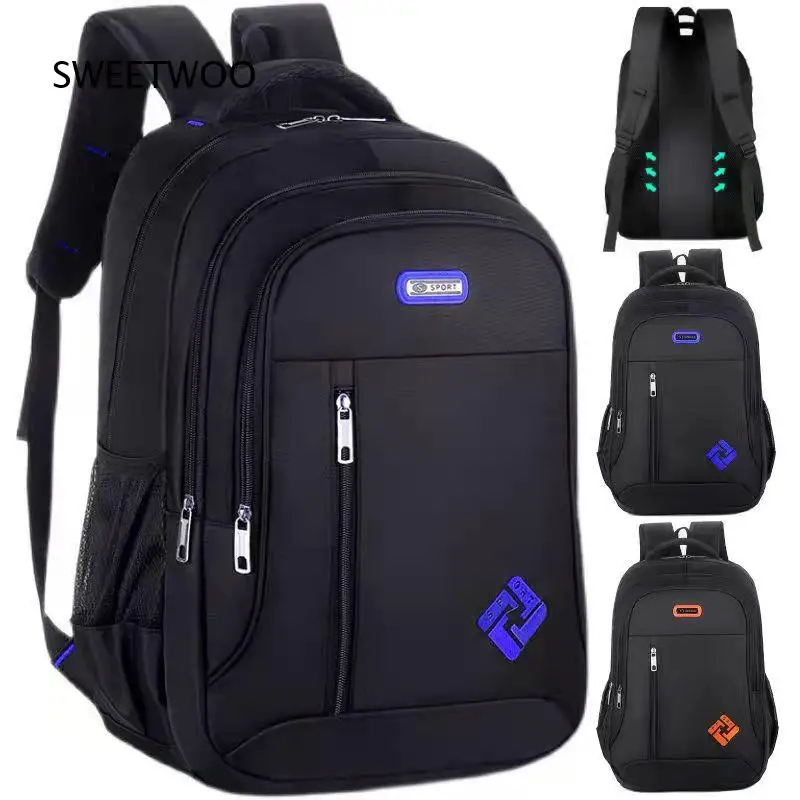 Black Business Laptop Backpack USB Charging Port Multi Compartment Large Capacity Travel Work Daypack For Men