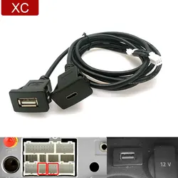 Car Stereo Radio Dash Board Mount Panel Extension 4 6 Pin USB Type-C Jack Port Cable Adapter for Android Multimedia Navigation
