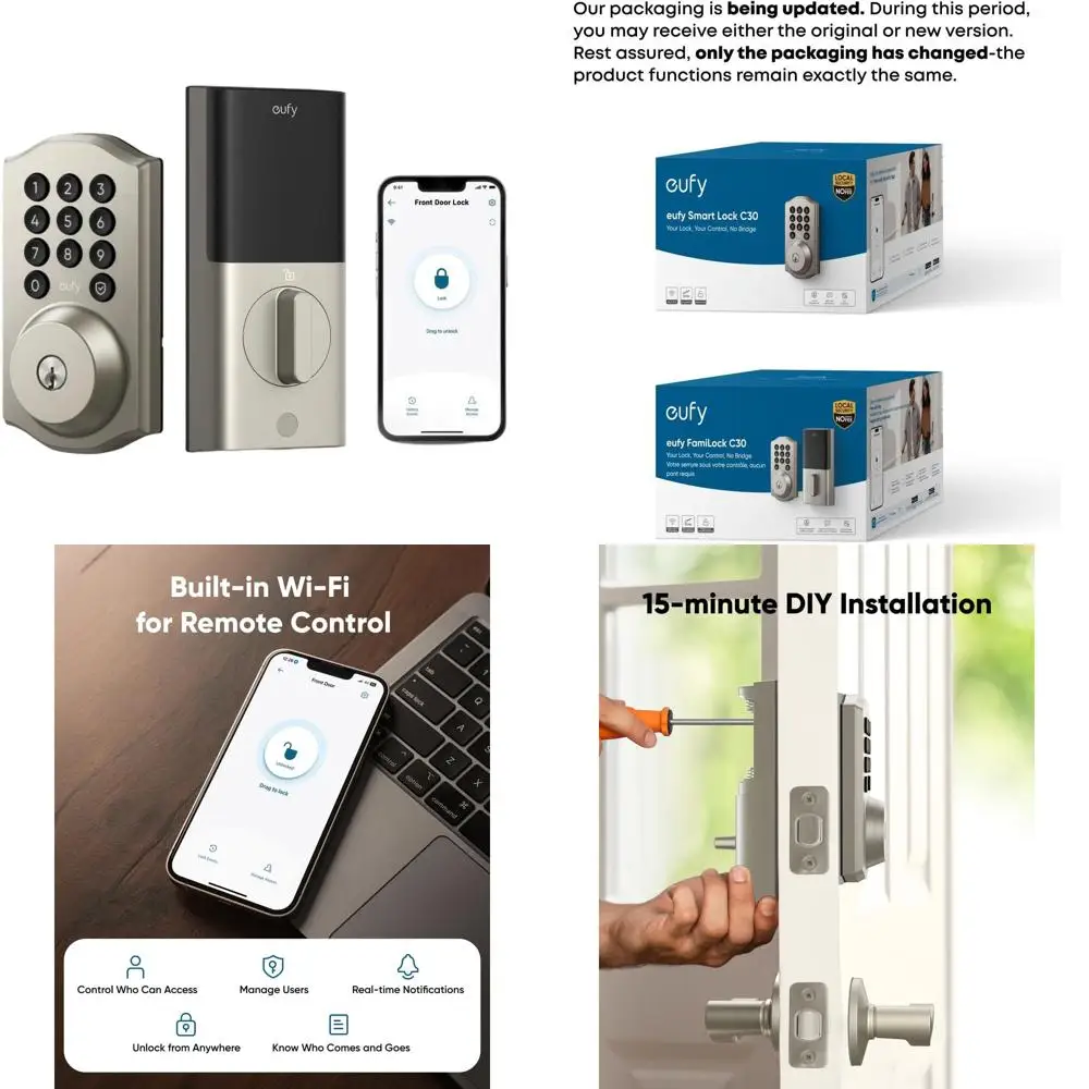 

Умный кодовый замок-защелка для входной двери, без необходимости мостового подключения, простая установка, дистанционное управление, надежное питание, традиционный стиль, матовая отделка