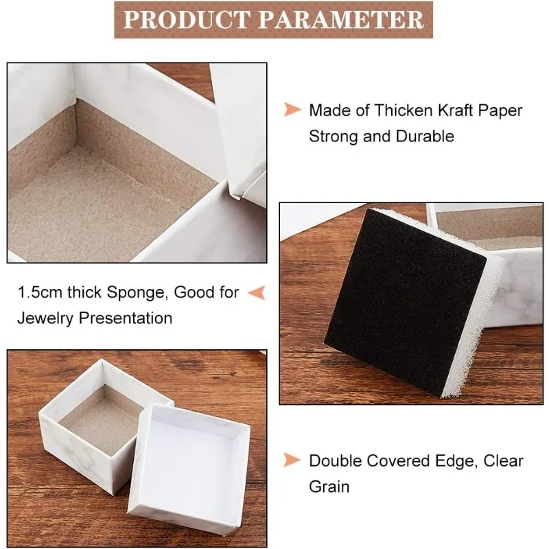 Small Square Kraft Ring Earring Box, 12 Pack