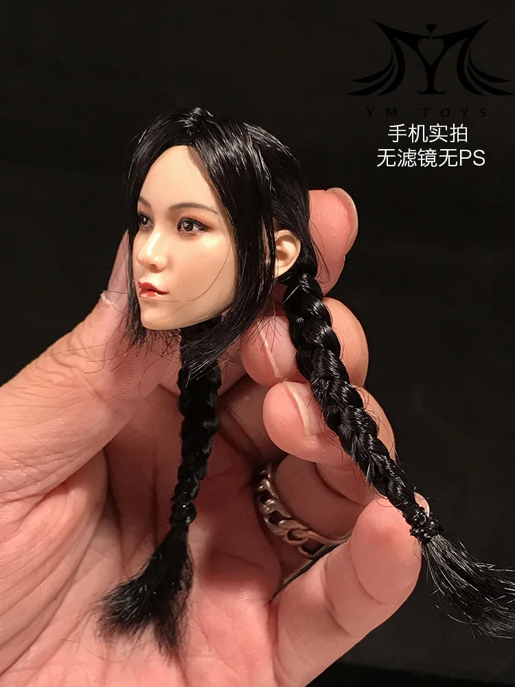 YMTOYS Scala 1/6 Ying Testa Femminile Sculpt Intrecciato Capelli Lunghi Testa Intagliare Modello Misura 12 ''TBL Soldato Action Figure Corpo Bambole
