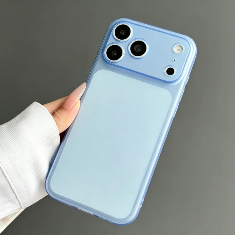 Coque transparente mate ultra-fine en silicone souple couleur originale pour iPhone 17 16 15 14 13 Pro Max, antichoc avec protection renforcée pour grand capteur photo