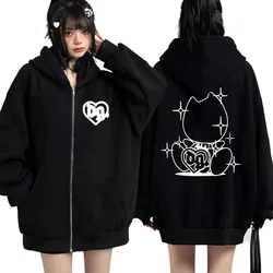 Bladee Drain Gang Logo Print Fashion Zipper Hoodies Men Women Casual Oversized Zip Up Sweatshirt Streetwear Autumn Warm Jackets