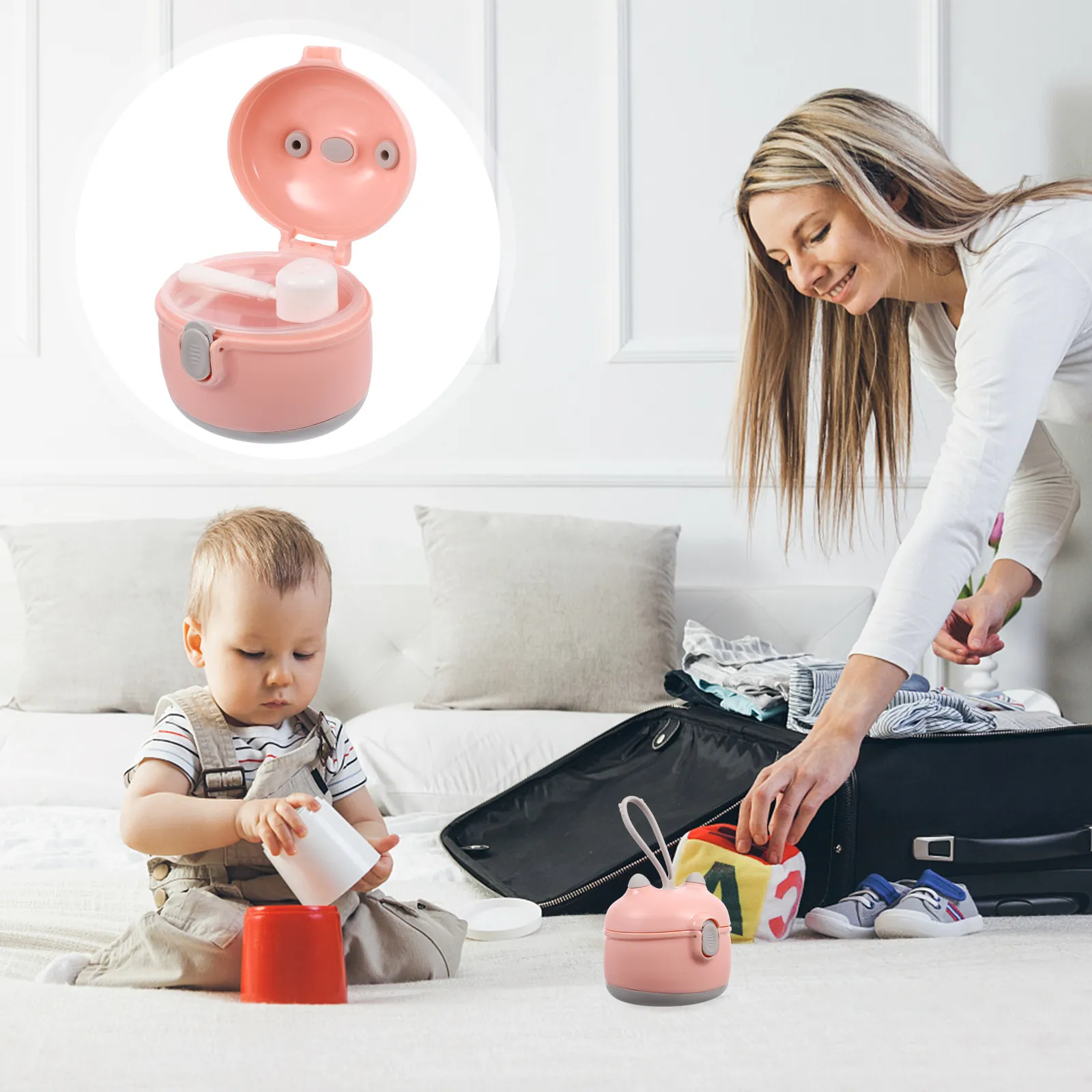 

Baby Formula Dispenser Milk Powder Storage Box Multifunctional Snack Container Leakproof Large Capacity for Travel Newborn