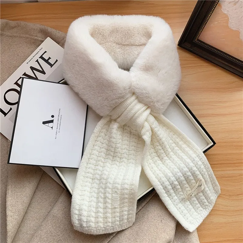 

New Autumn & Winter Korean Style Corn Scarf for Women, Thick Warm Knitted Plush Fake Collar for Men